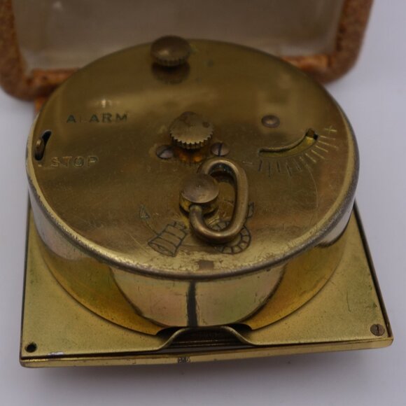 Vintage Birks 7 Jewels Germany Genuine Leather Travel Alarm Clock Still Ticking - Picture 8 of 15